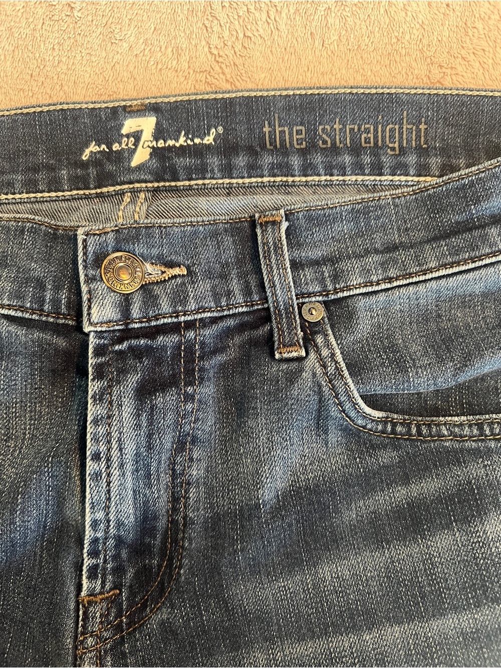 7 For All Mankind Men’s Jeans The Straight Size 32x27 - Picture 6 of 9